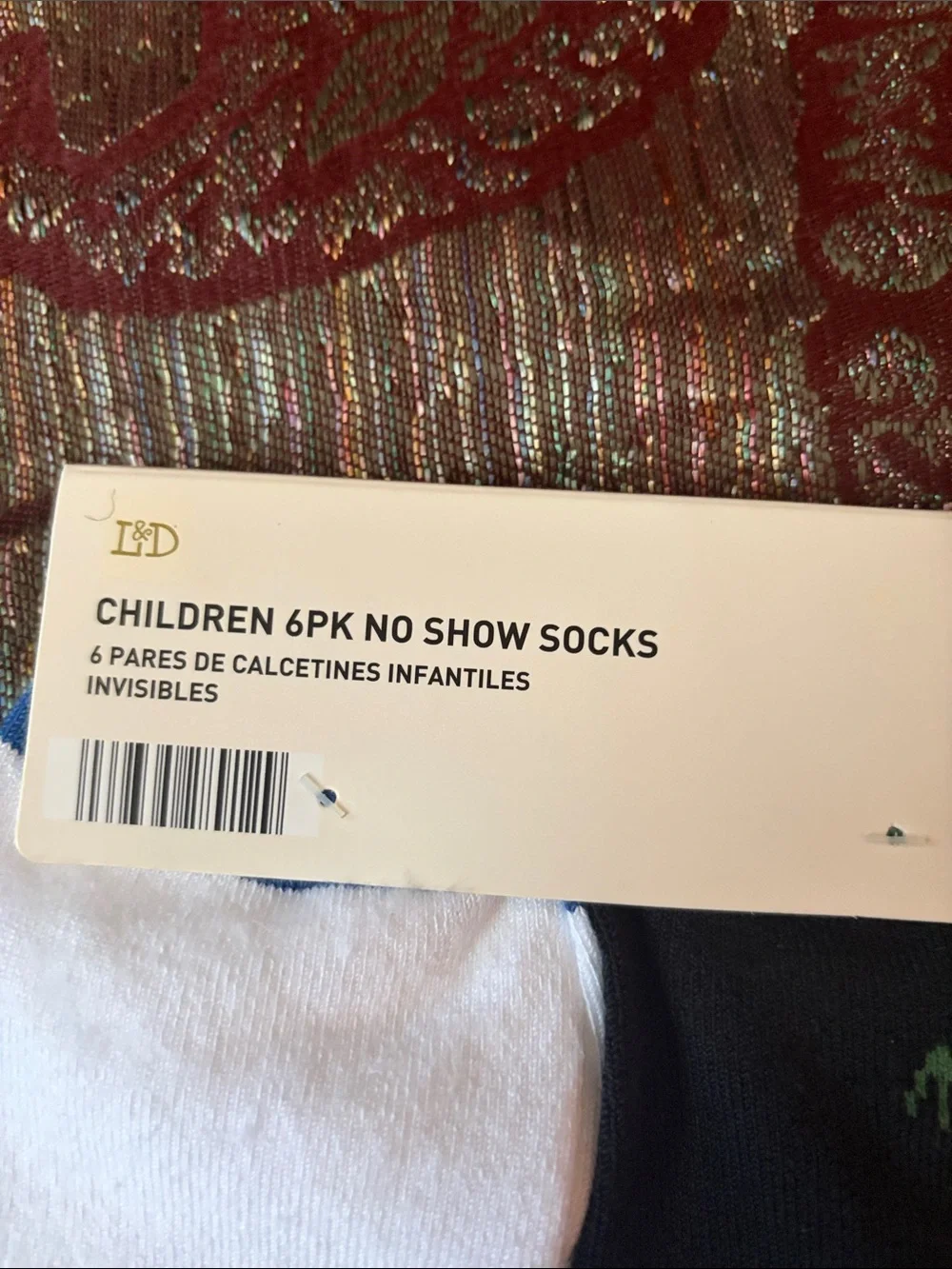 Lily & Dan/ L&D Childrens 6pk Socks - No Show Blue/Green Size M/ L